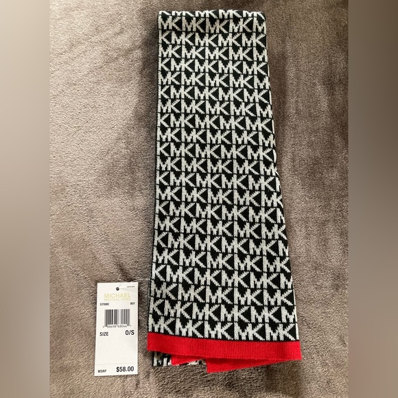 New! Michael Kors black white and red scarf… - Picture 3 of 3